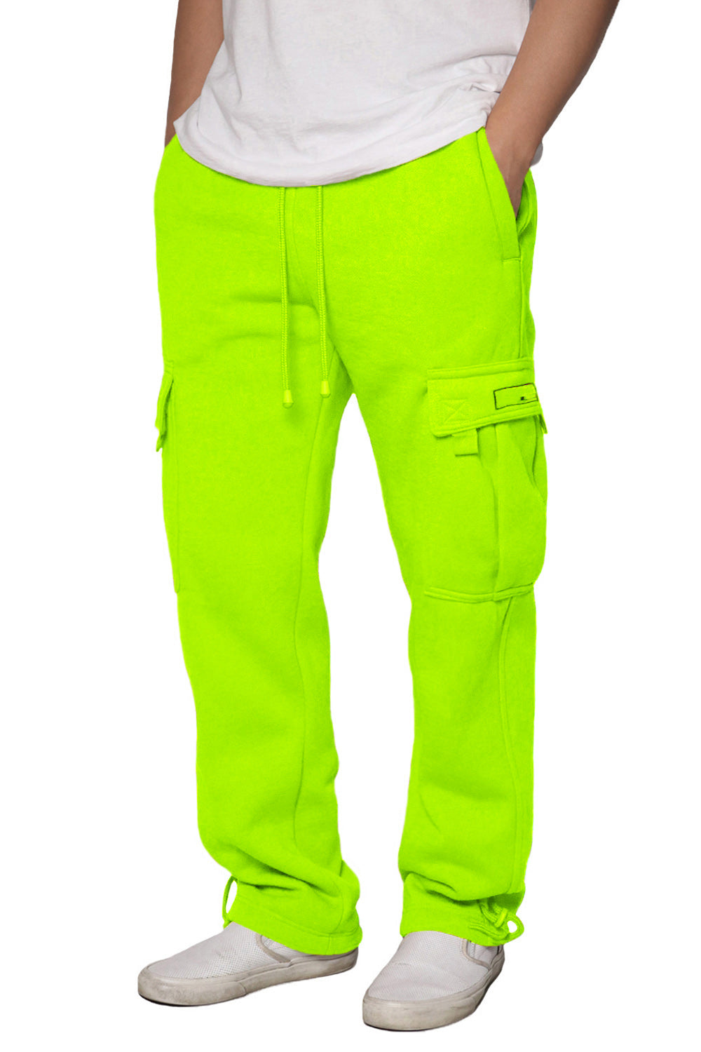 Heavyweight Fleece Cargo Sweatpants Neon Green AP77 Amici Closet