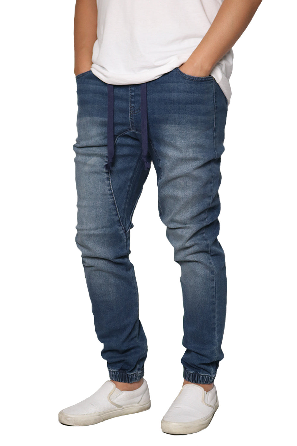 Washed Denim Jogger Pants [Dk.Indigo-AP03] – Amici Closet