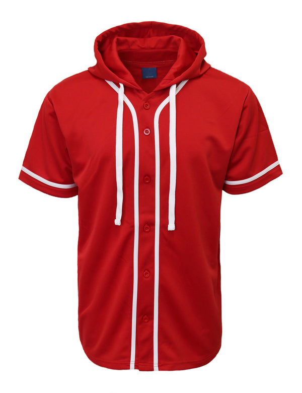 Hooded Baseball Jersey [Red-VB63]