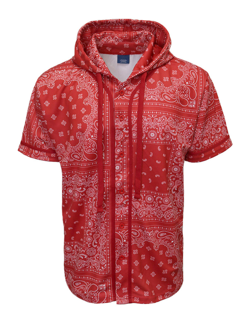 Hooded Bandana Baseball Jersey [Red-VB64]