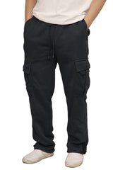 Heavyweight Fleece Cargo Sweatpants [Black-AP77]