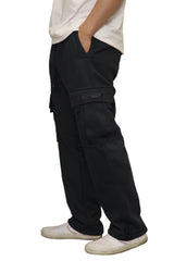 Heavyweight Fleece Cargo Sweatpants [Black-AP77]