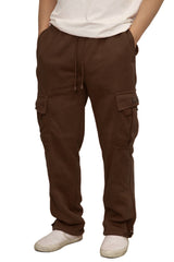 Heavyweight Fleece Cargo Sweatpants [Brown-AP77]