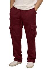 Heavyweight Fleece Cargo Sweatpants [Burgundy-AP77]