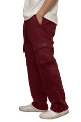 Heavyweight Fleece Cargo Sweatpants [Burgundy-AP77]