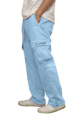Heavyweight Fleece Cargo Sweatpants [Skyblue-AP77]