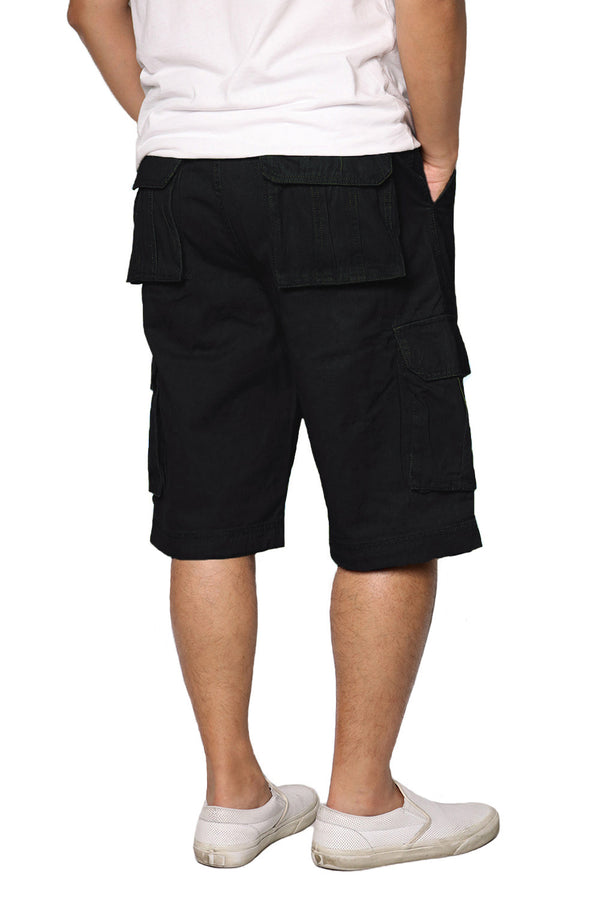 Belted Cargo Shorts [Black-AP112]