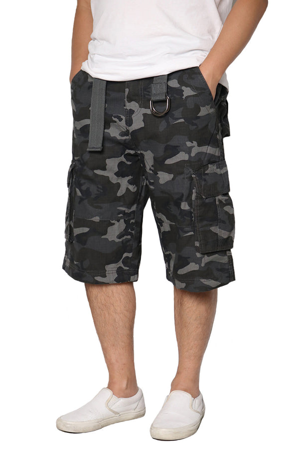 Belted Cargo Shorts [Camo Dk.Grey-AP112]