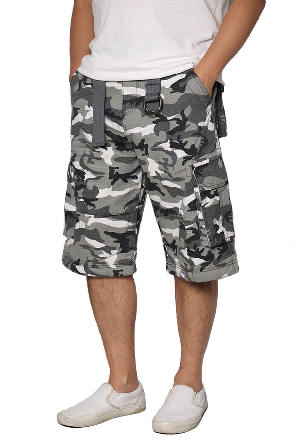 Belted Cargo Shorts [Camo Lt.Grey-AP112]