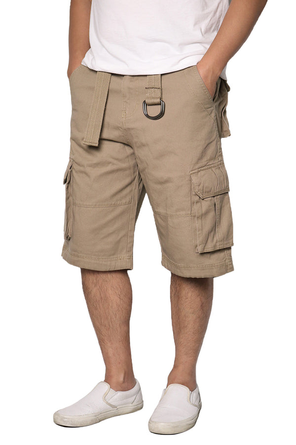 Belted Cargo Shorts [Khaki-AP112]