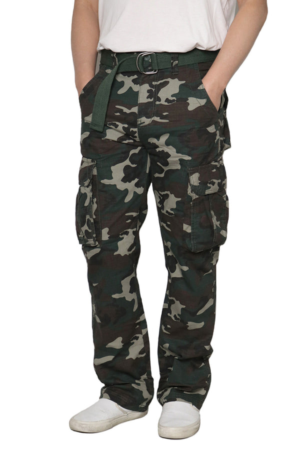 Belted Cargo Pants [Camo Green-AP115]