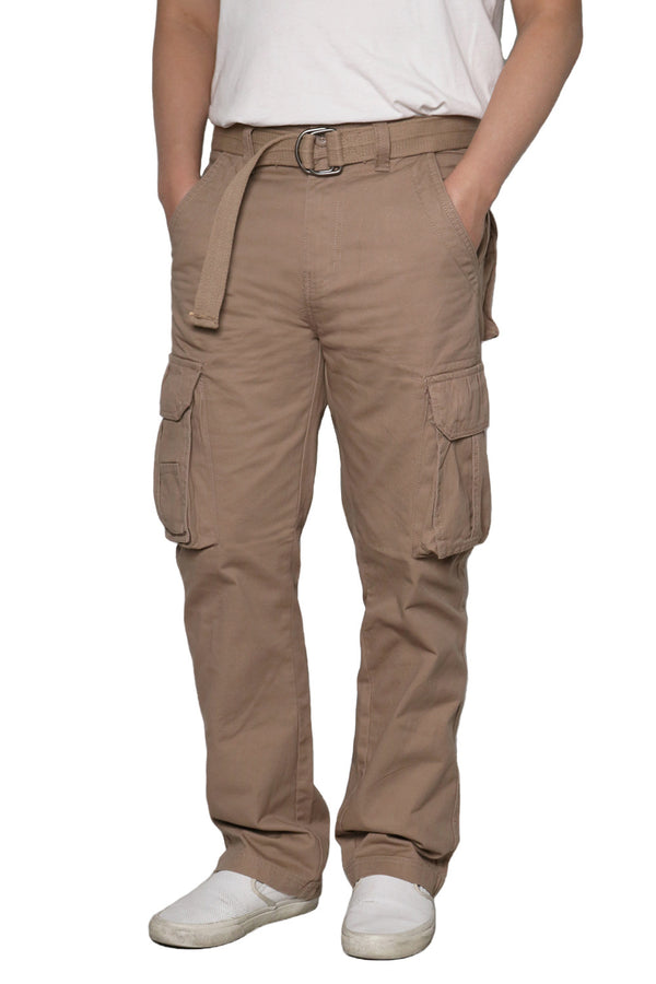 Belted Cargo Pants [Khaki-AP115]