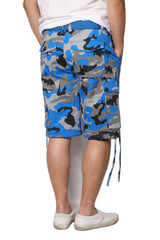 Belted Camo Cargo Shorts [Blue-AP2065]