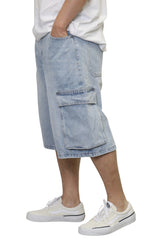 Baggy Cargo Jean Shorts [AS0120]