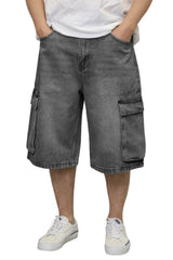 Baggy Cargo Jean Shorts [AS0120]