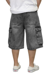 Baggy Cargo Jean Shorts [AS0120]