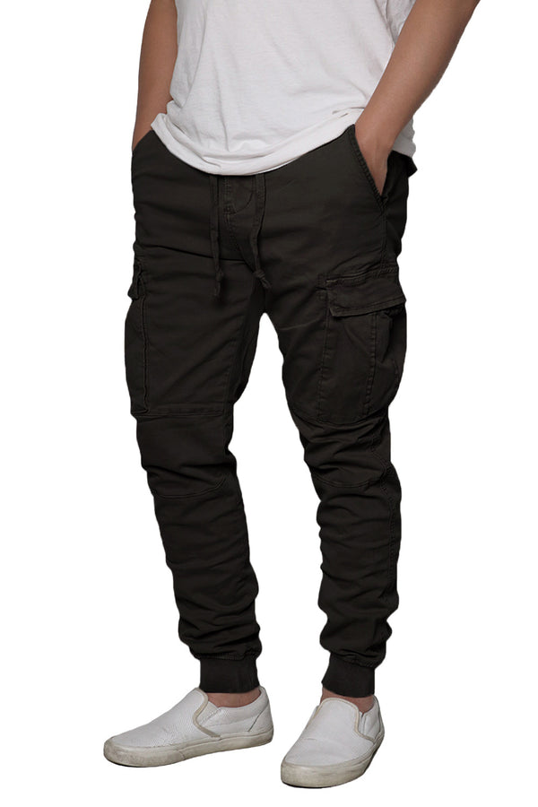 Twill Cargo Jogger Pants [Black-AP3024]