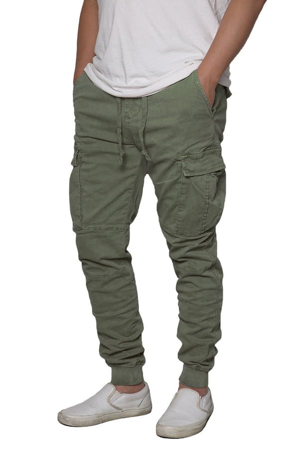 Twill Cargo Jogger Pants [Olive-AP3024]