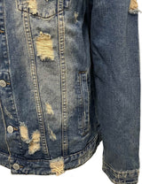 Premium Distressed Denim Jacket [Desert-AK100]