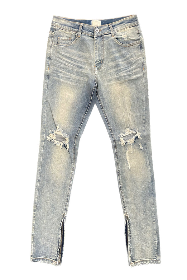 Distressed Ankle Zip Jeans [M.Vintage-AP4178]