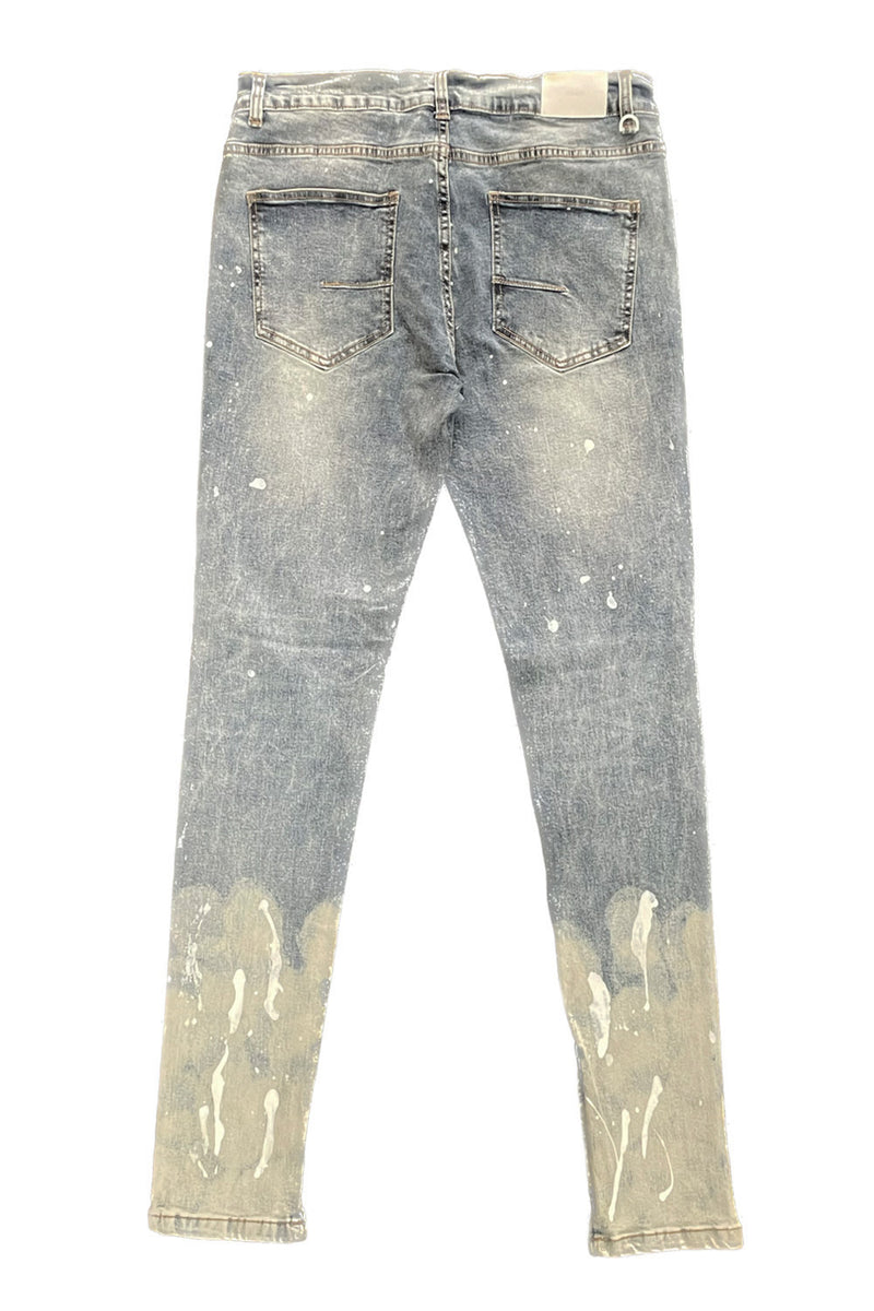 Painter's Distressed Ankle Zip Jeans [Blue-AP4175]