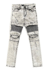 Skinny Distressed Biker Jeans [Ice Grey-AP520]