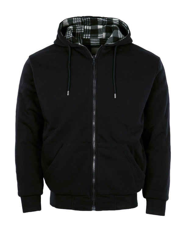 Reversible Hodded Fleece Jackets [Black-AFJ1033M]