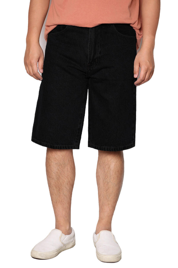 Regular Fit Denim Shorts [Black-AS998]