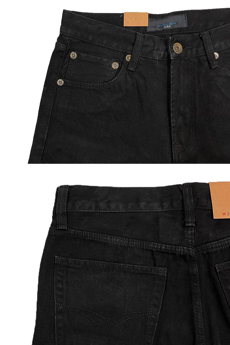Regular Fit Denim Shorts [Black-AS998]