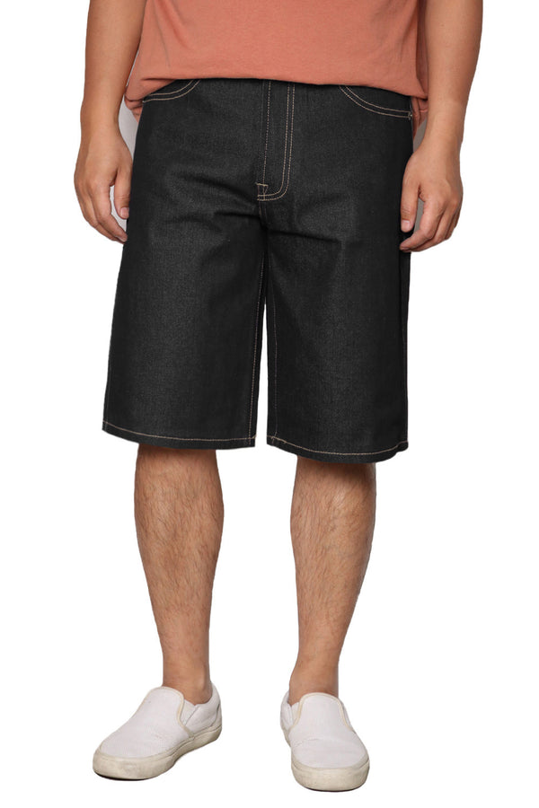 Regular Fit Denim Shorts [Raw Black-AS998]