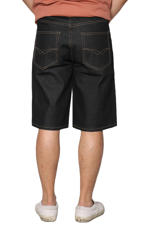 Regular Fit Denim Shorts [Raw Black-AS998]