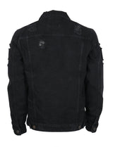 Premium Distressed Denim Jacket [Black-AK100]