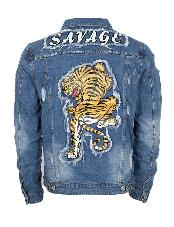 Savage Tiger Denim Jacket [Indigo-AK133]