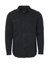 Distressed Denim Shirt Jacket [Black-AK158]