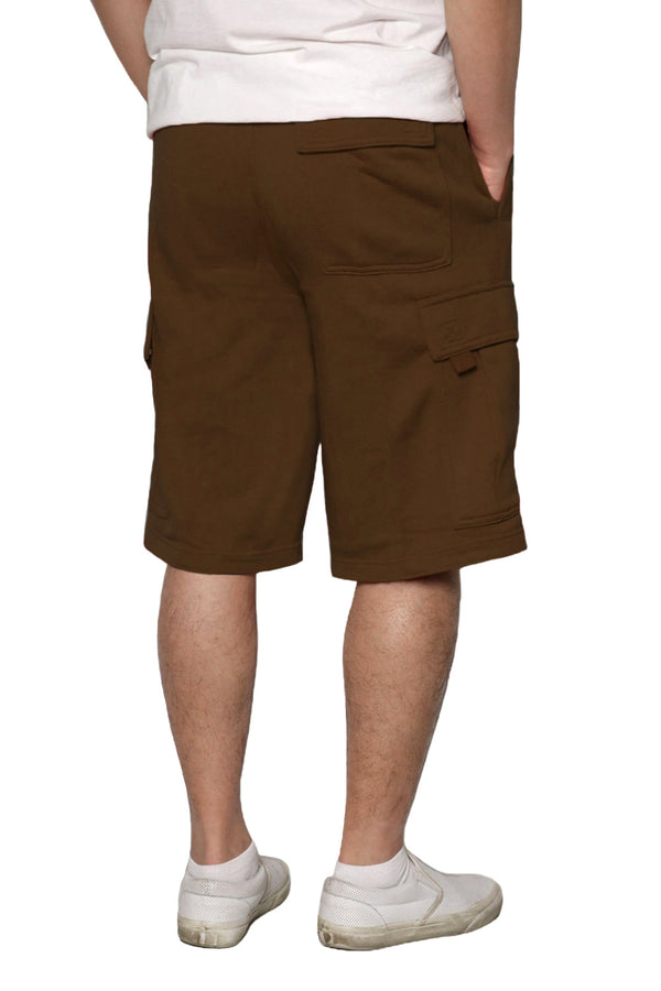 Solid Fleece Heavyweight Cargo Shorts [Brown-AS76]