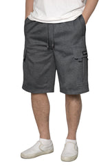 Solid Fleece Heavyweight Cargo Shorts [Charcoal-AS76]