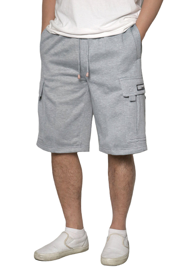 Solid Fleece Heavyweight Cargo Shorts [Grey-AS76]