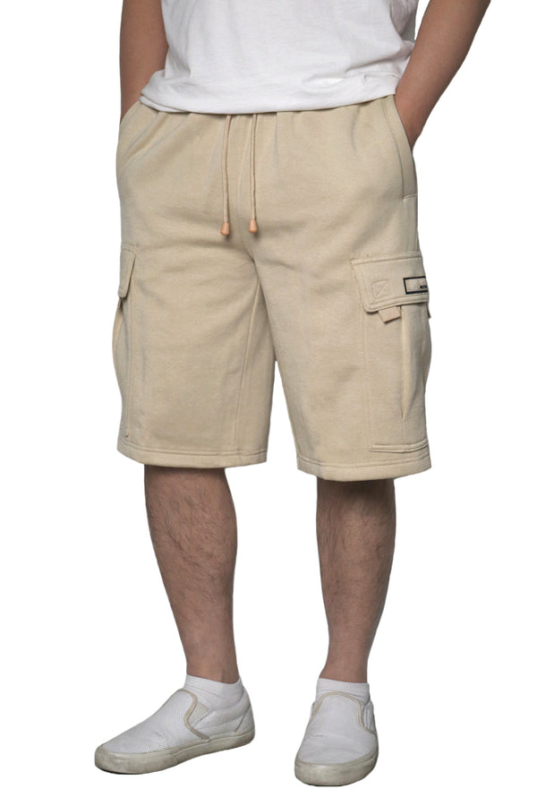 Solid Fleece Heavyweight Cargo Shorts [Khaki-AS76]