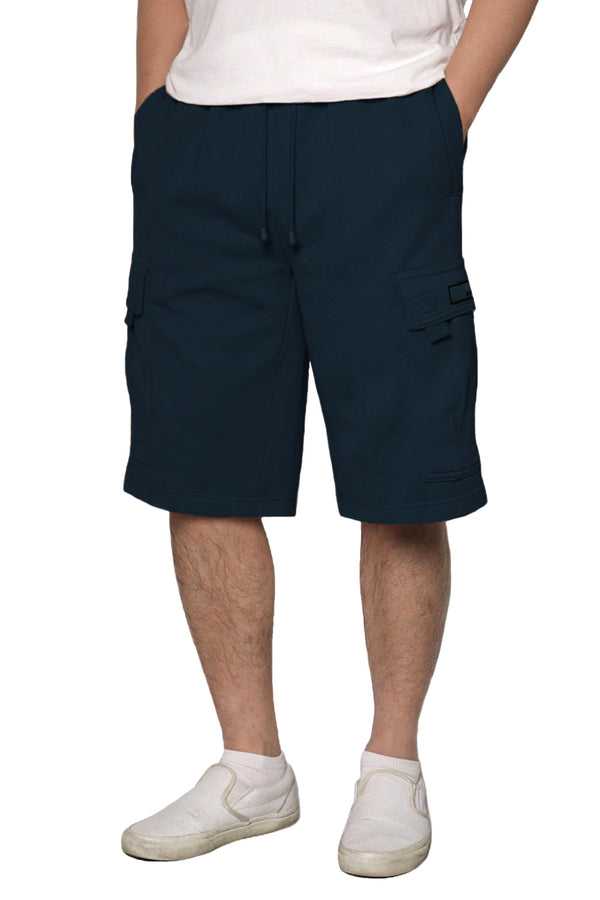 Solid Fleece Heavyweight Cargo Shorts [Navy-AS76]