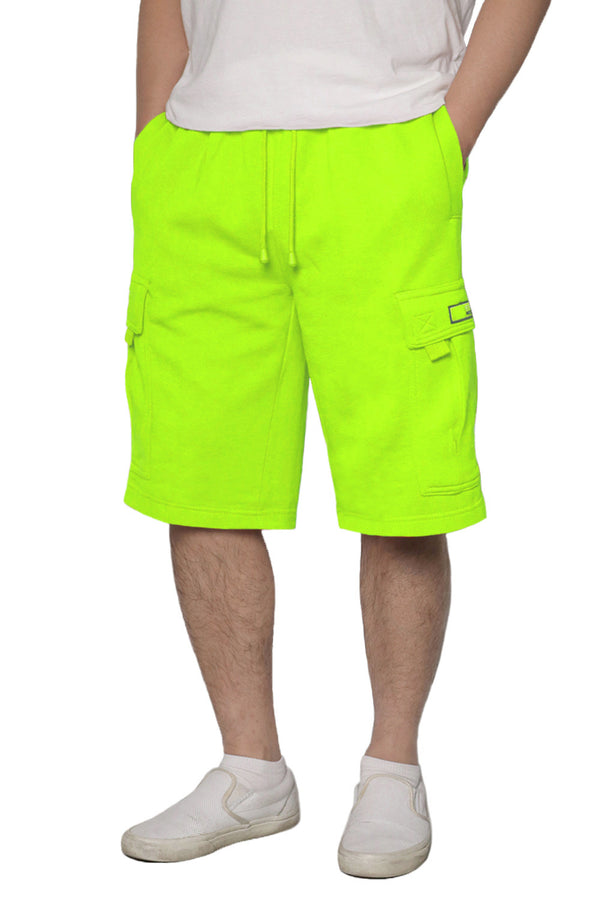 Solid Fleece Heavyweight Cargo Shorts [Neon Green-AS76]