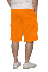 Solid Fleece Heavyweight Cargo Shorts [Neon Orange-AS76]