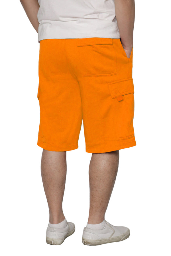 Solid Fleece Heavyweight Cargo Shorts [Neon Orange-AS76]