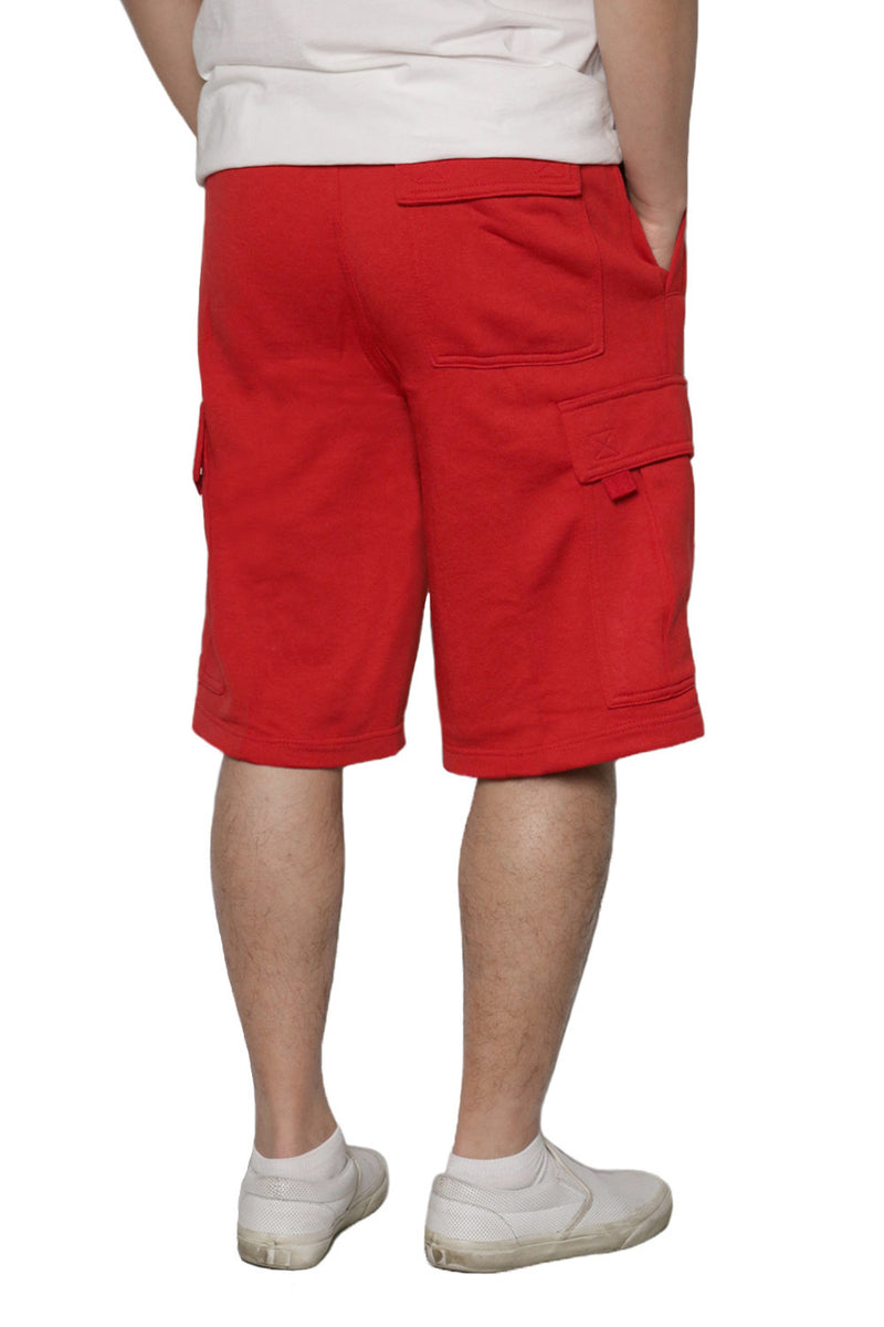 Solid Fleece Heavyweight Cargo Shorts [Red-AS76]