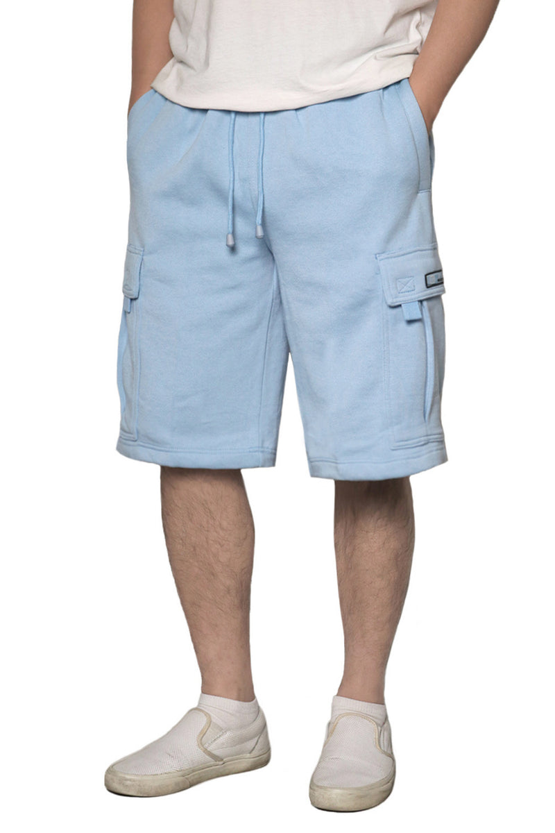 Solid Fleece Heavyweight Cargo Shorts [Sky Blue-AS76]