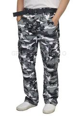 Belted Cargo Pants [Camo Lt.Grey-AP115]