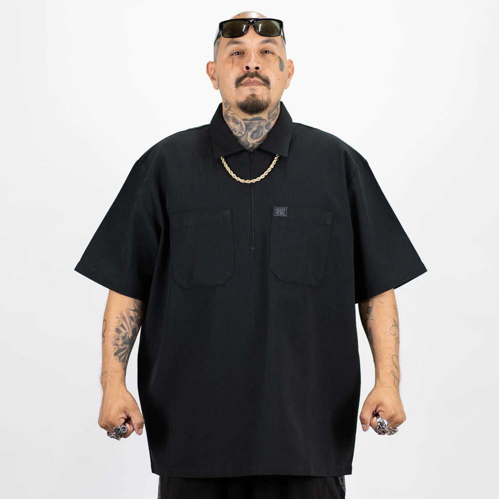 FB County Solid Short Sleeve Zip Shirt – Amici Closet