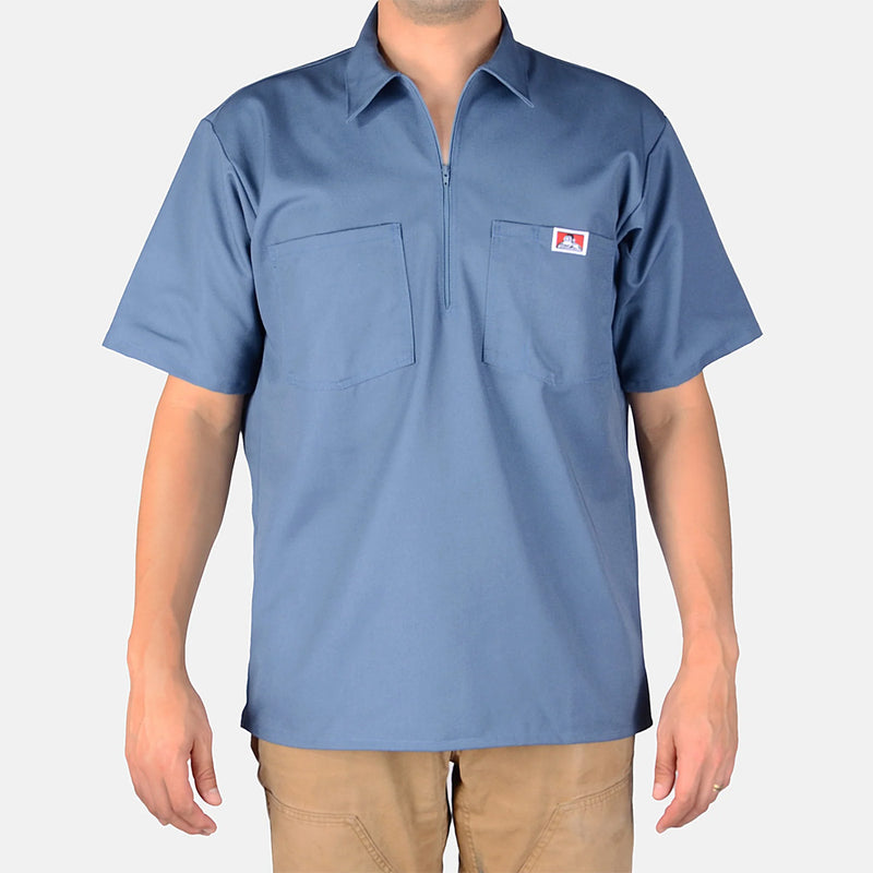 Ben Davis Short Sleeve Solid 1/2 Zip Shirt