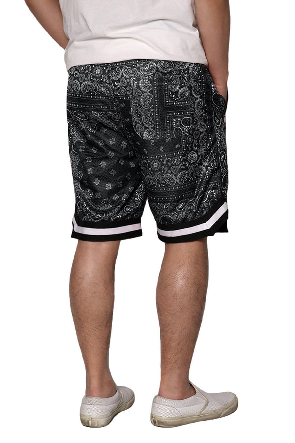 Bandana Paisley Basketball Shorts [Black-AS17]