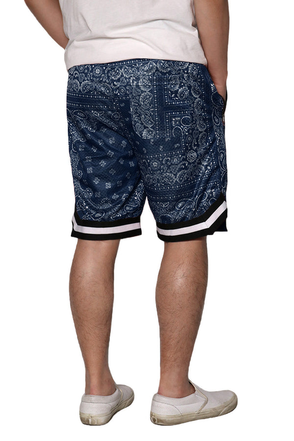 Bandana Paisley Basketball Shorts [Navy-AS17]