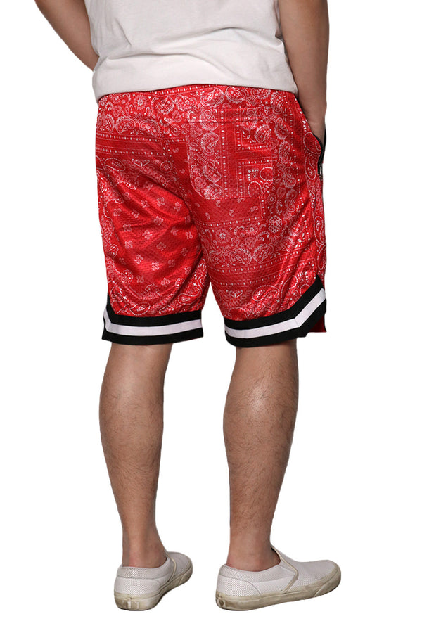 Bandana Paisley Basketball Shorts [Red-AS17]
